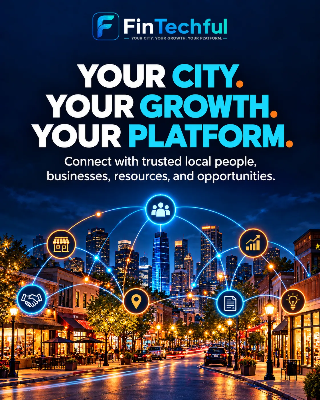 Your city, your growth, your platform. Connect with trusted local people, businesses, resources, and opportunities.